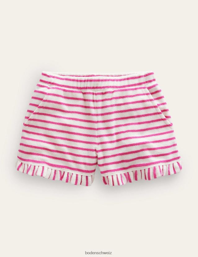 Boden Mädchen Shorts aus Frottee mit Rüschensaum VH86PT2969 Kleidung gekitzeltes Rosa/Elfenbein