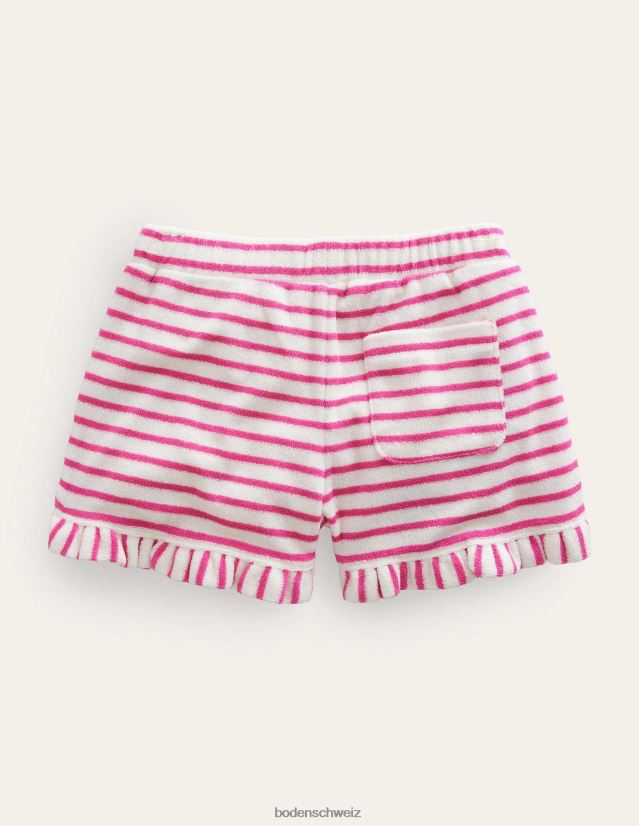 Boden Mädchen Shorts aus Frottee mit Rüschensaum VH86PT2969 Kleidung gekitzeltes Rosa/Elfenbein