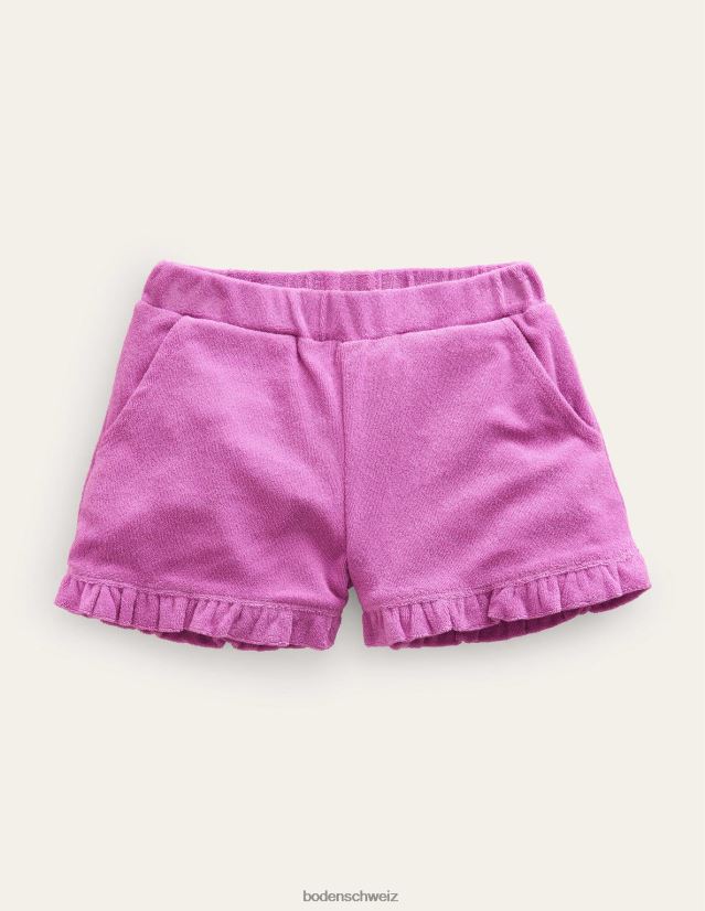 Boden Mädchen Shorts aus Frottee mit Rüschensaum VH86PT3007 Kleidung strahlendes Orchideenlila