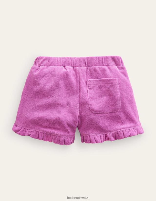 Boden Mädchen Shorts aus Frottee mit Rüschensaum VH86PT3007 Kleidung strahlendes Orchideenlila