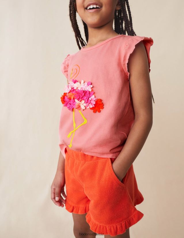 Boden Mädchen Shorts aus Frottee mit Rüschensaum VH86PT3229 Kleidung Mandarine