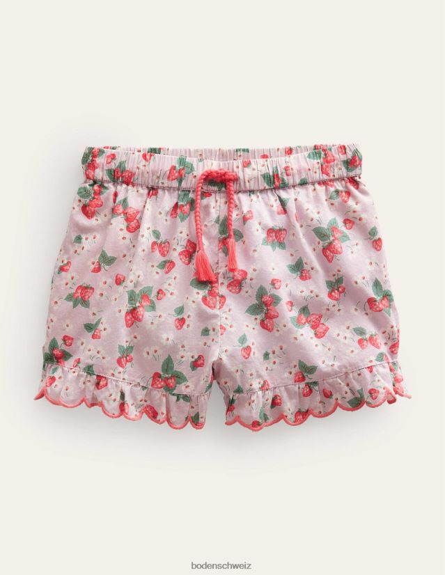 Boden Mädchen Shorts mit Wellensaum VH86PT3233 Kleidung französische rosa Erdbeere