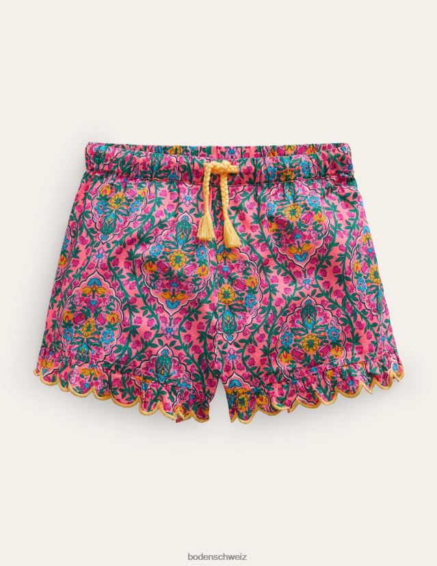 Boden Mädchen Shorts mit Wellensaum VH86PT782 Kleidung Azaleen-Holzschnittrebe