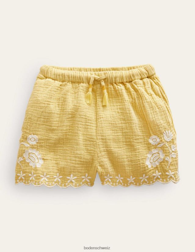 Boden Mädchen Shorts mit besticktem Saum VH86PT2625 Kleidung Butterblume