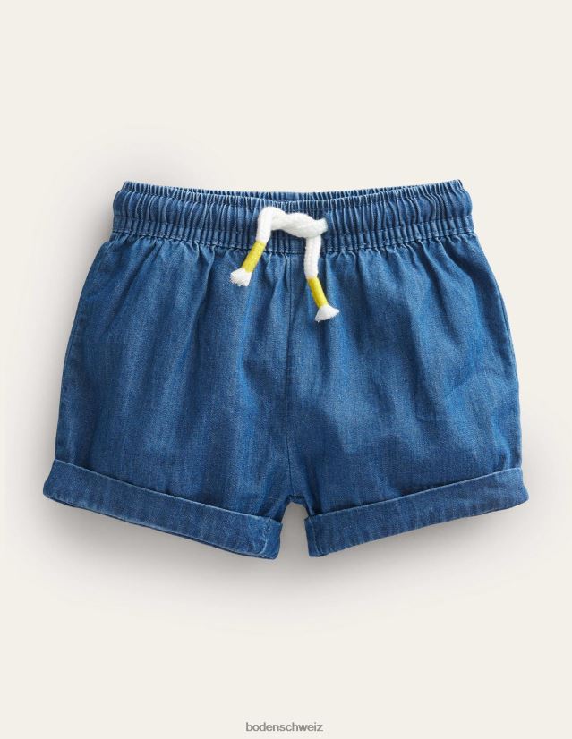Boden Mädchen gewebte Shorts VH86PT3285 Kleidung mittleres Chambray