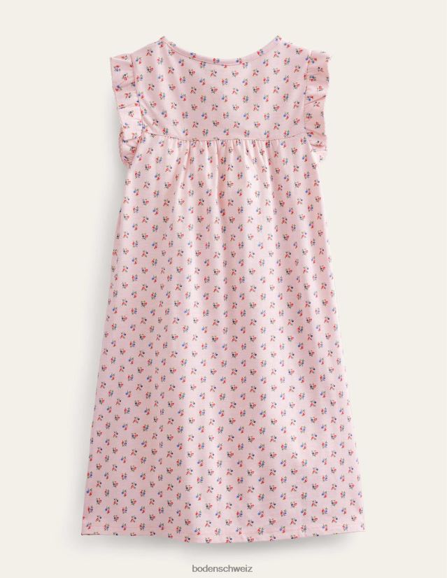 Boden Mädchen Bedrucktes kurzärmeliges Nachthemd VH86PT3282 Kleidung Provence-staubiges Rosa mit Blumenmuster