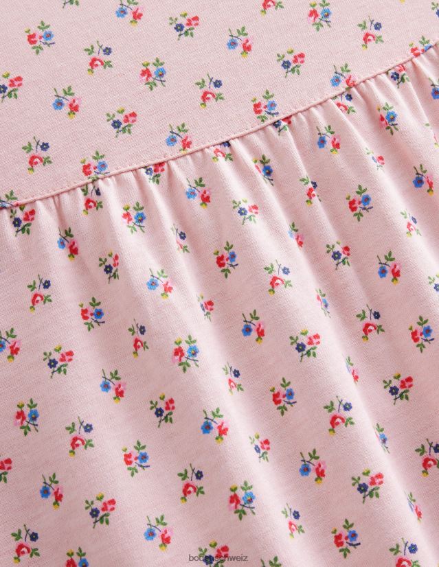 Boden Mädchen Bedrucktes kurzärmeliges Nachthemd VH86PT3282 Kleidung Provence-staubiges Rosa mit Blumenmuster