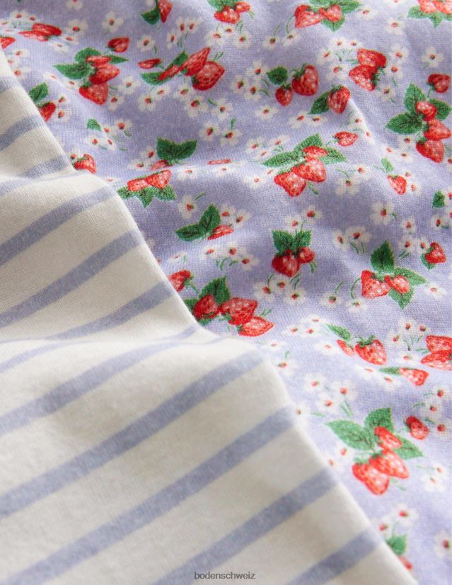 Boden Mädchen Kuschelige kurze Pyjamas im Doppelpack VH86PT804 Kleidung Surfblau geblümt