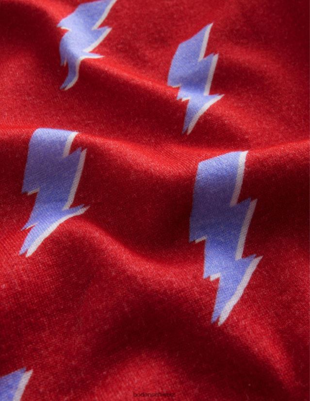 Boden Mädchen einzelner, im Dunkeln leuchtender Pyjama VH86PT3103 Kleidung roter Blitz