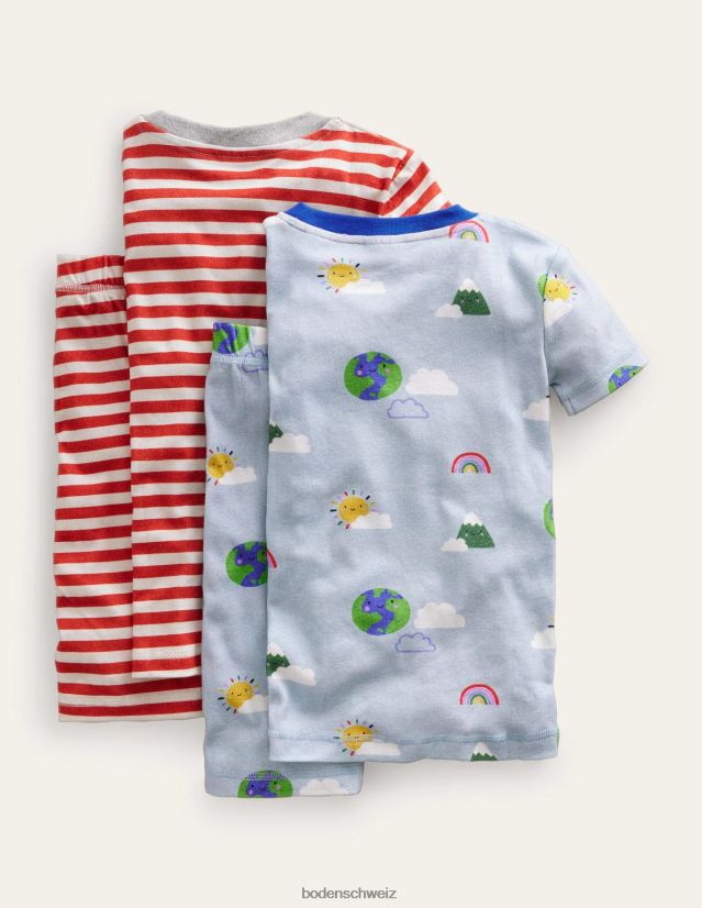 Boden Mädchen kuschelige, kurze Pyjamas im Doppelpack VH86PT2741 Kleidung Wetter