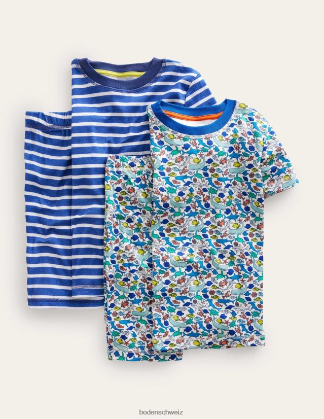 Boden Mädchen kuschelige, kurze Pyjamas im Doppelpack VH86PT2747 Kleidung Multiriff