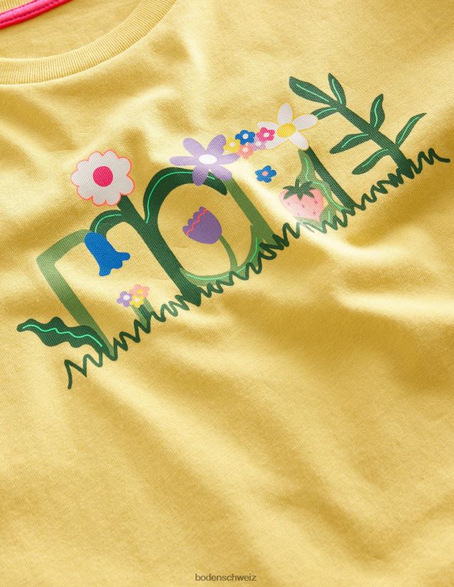 Boden Mädchen Bedrucktes Grafik-T-Shirt VH86PT2932 Kleidung weiche Zitronenhoffnung