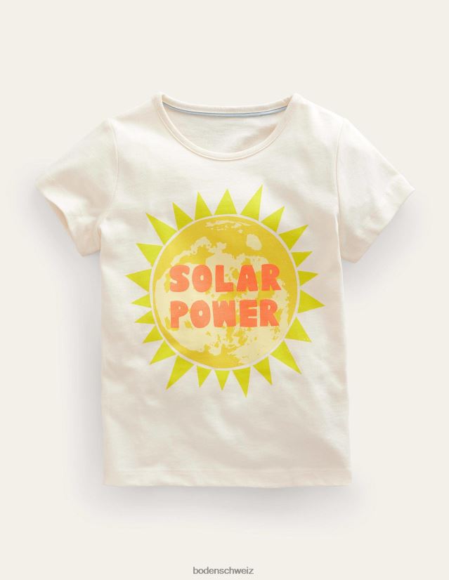 Boden Mädchen Bedrucktes Grafik-T-Shirt VH86PT2997 Kleidung Weiße Solarenergie