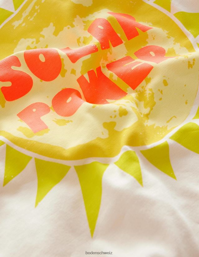 Boden Mädchen Bedrucktes Grafik-T-Shirt VH86PT2997 Kleidung Weiße Solarenergie