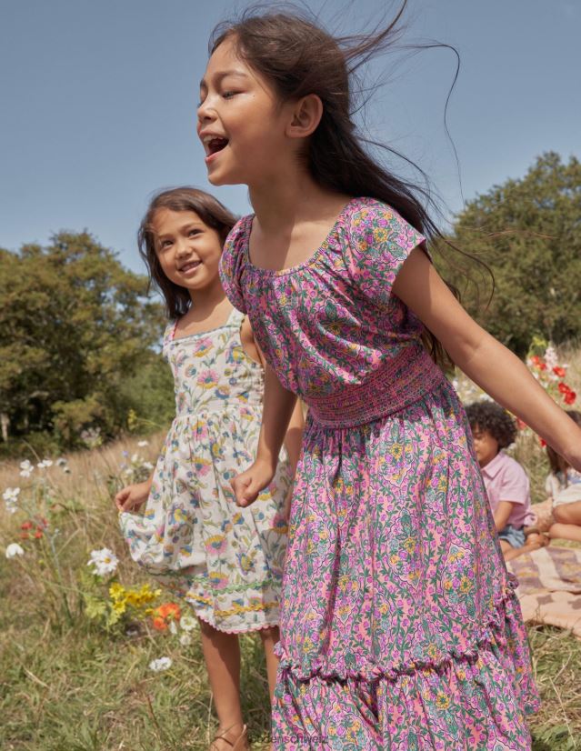 Boden Mädchen Crop-Top mit quadratischem Ausschnitt VH86PT762 Kleidung Azaleen-Holzschnittrebe