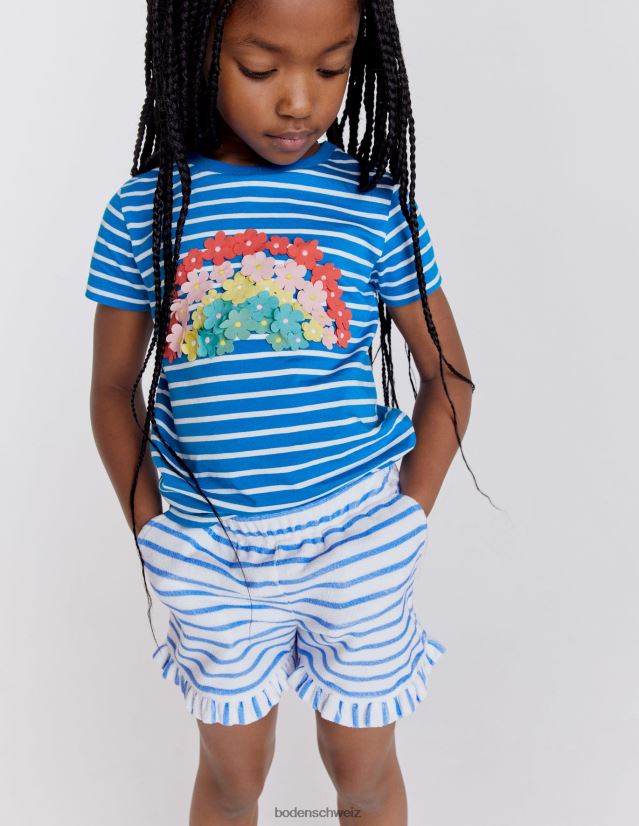 Boden Mädchen Flatter-T-Shirt VH86PT3194 Kleidung helles Marina/Elfenbein