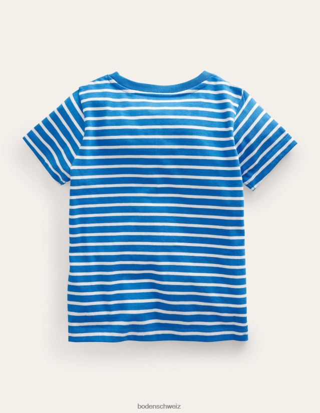 Boden Mädchen Flatter-T-Shirt VH86PT3194 Kleidung helles Marina/Elfenbein