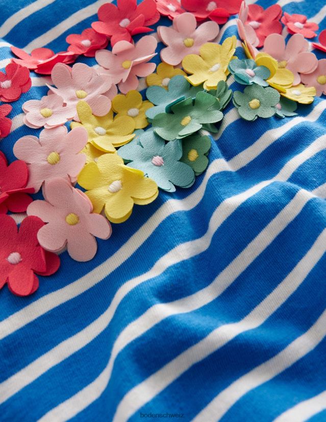 Boden Mädchen Flatter-T-Shirt VH86PT3194 Kleidung helles Marina/Elfenbein