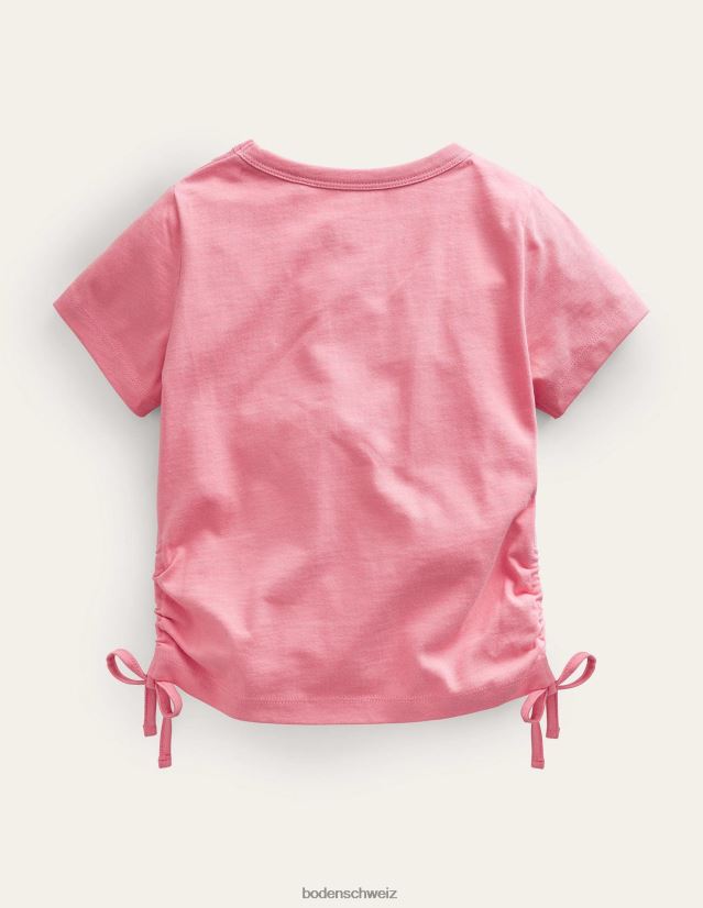 Boden Mädchen Gerafftes T-Shirt an der Seite VH86PT2831 Kleidung Pfirsichpunsch rosa
