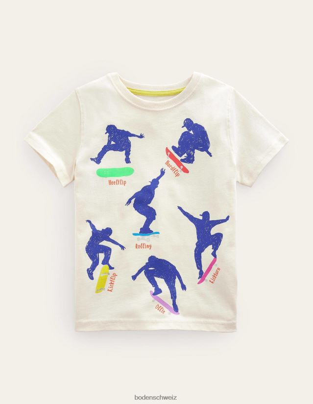 Boden Mädchen Grafik-Bildungs-T-Shirt VH86PT3210 Kleidung Vanilleschoten-Skater