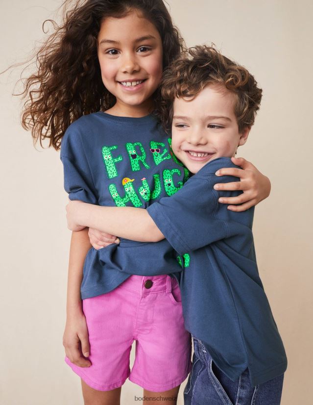 Boden Mädchen Grafik-T-Shirt VH86PT3059 Kleidung Roboterblaue kostenlose Umarmungen