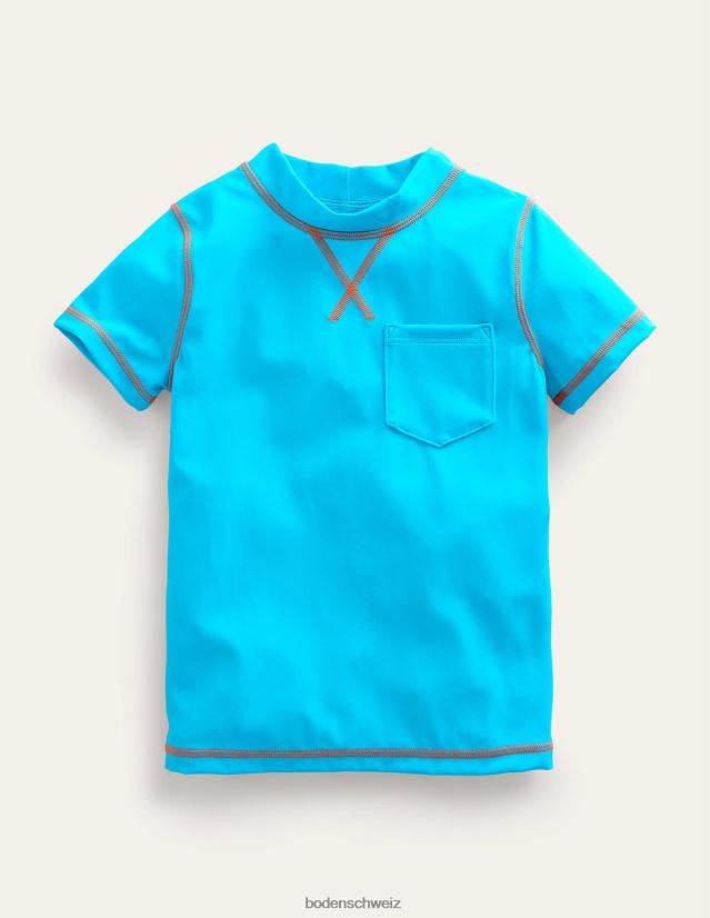 Boden Mädchen Kurzärmlige Rash-Weste VH86PT3179 Kleidung Cabana-Blau