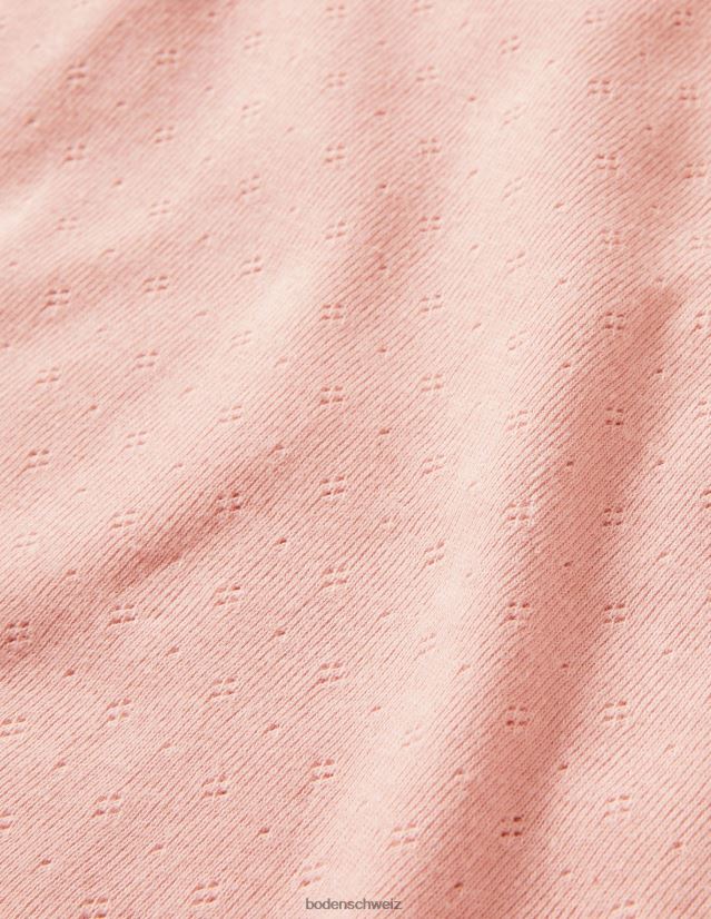 Boden Mädchen Kurzarm-Pointelle-Oberteil VH86PT768 Kleidung Provence-Altrosa