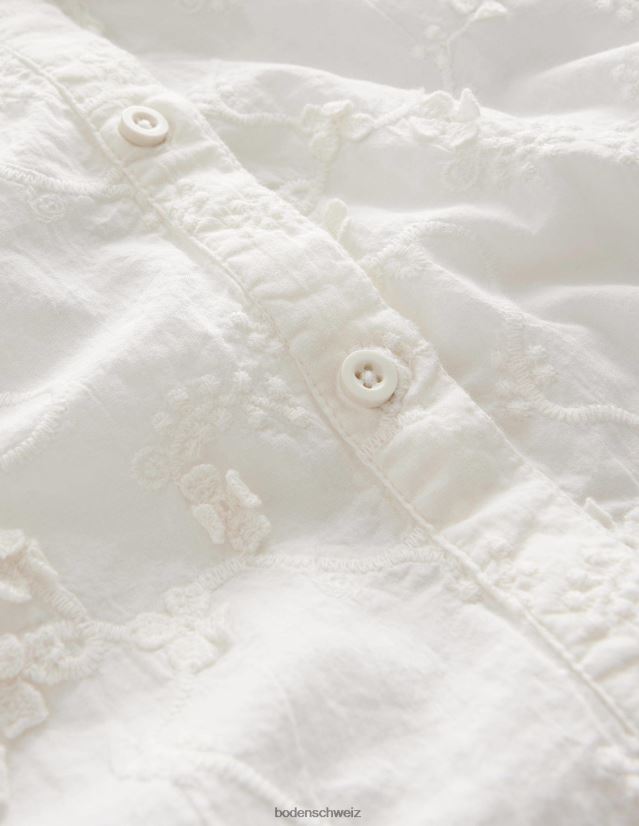 Boden Mädchen Kurzes Oberteil mit Puffärmeln VH86PT2974 Kleidung Elfenbein