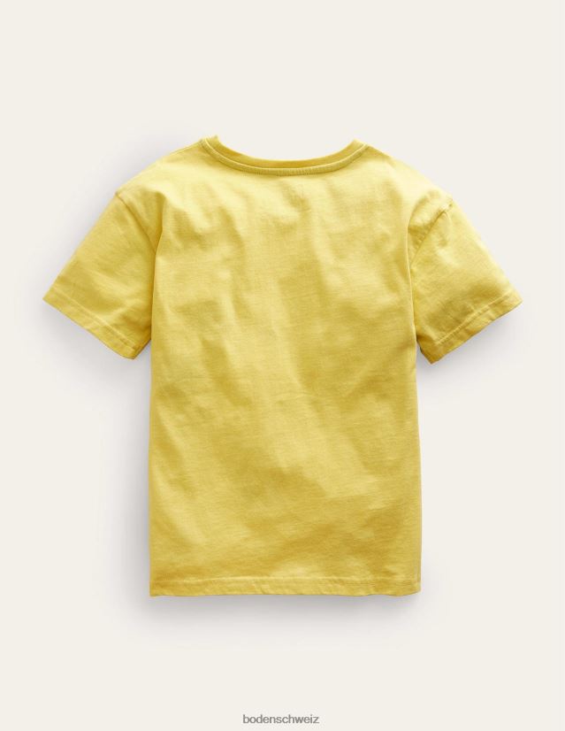 Boden Mädchen Lässiges Logo-T-Shirt VH86PT2953 Kleidung butterblumengelber Dinosaurier