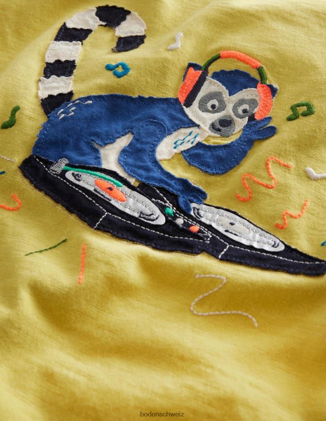 Boden Mädchen Lässiges T-Shirt mit Applikationen VH86PT3066 Kleidung Butterblumengelb