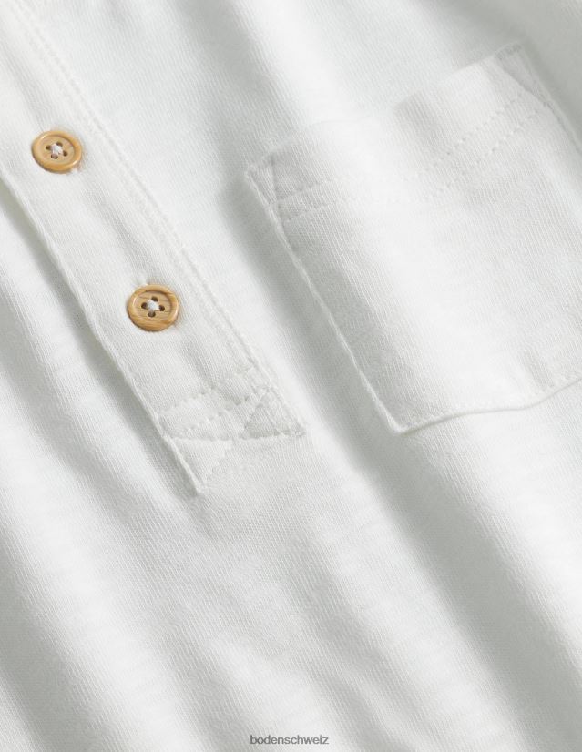 Boden Mädchen Langärmliges Henley-T-Shirt VH86PT3175 Kleidung Weiß