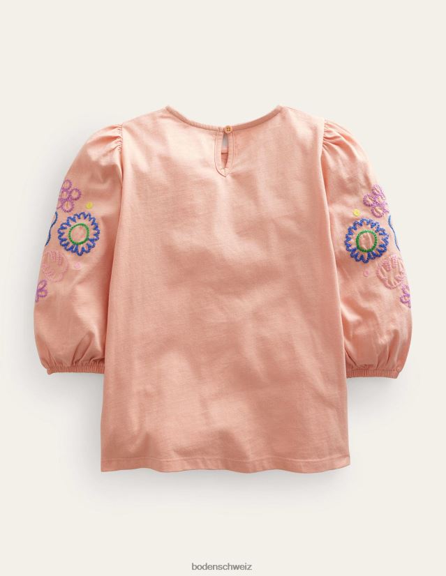 Boden Mädchen Logo-gesticktes Oberteil VH86PT3041 Kleidung staubige rosa Ananas