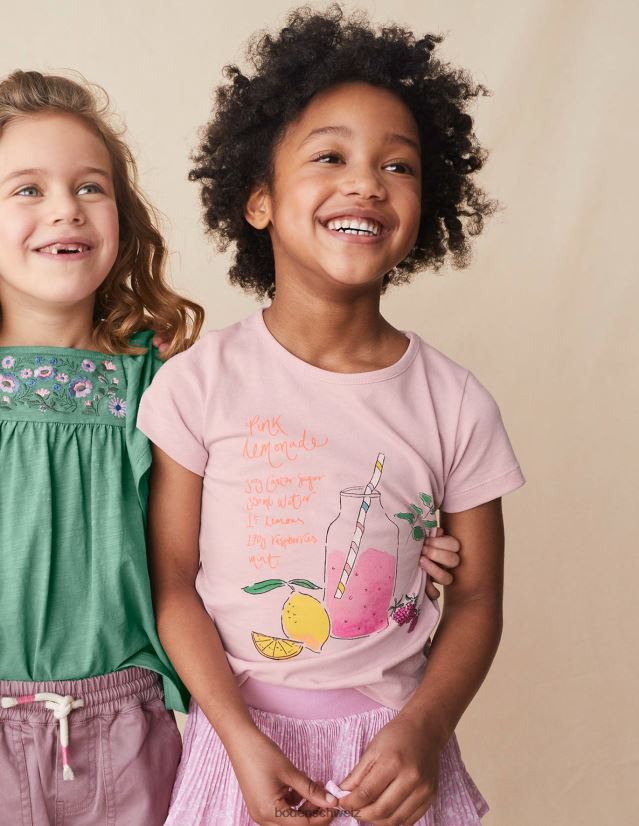 Boden Mädchen Malerisch bedrucktes T-Shirt VH86PT2951 Kleidung französische rosa Limonade