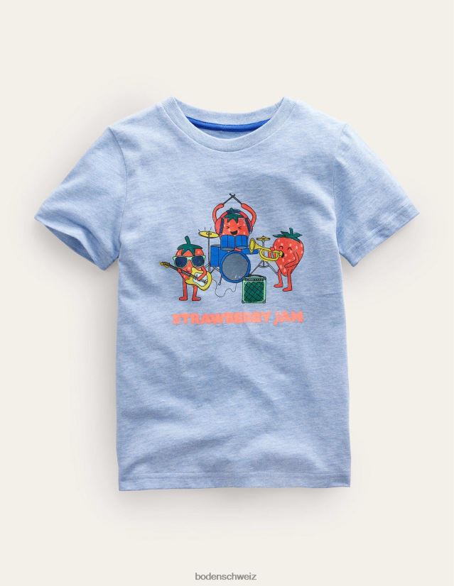 Boden Mädchen Neuheit-T-Shirt VH86PT3165 Kleidung blaue Mergelfrucht
