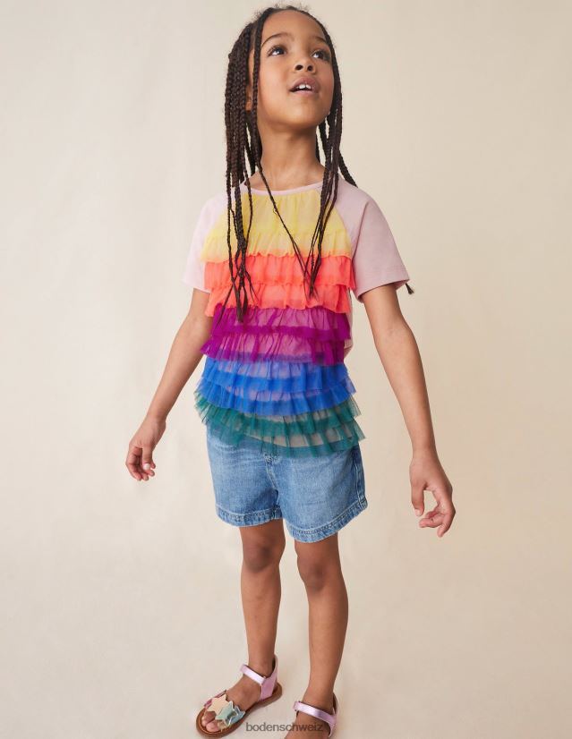 Boden Mädchen Oberteil aus Tüll mit Rüschen VH86PT2914 Kleidung multi