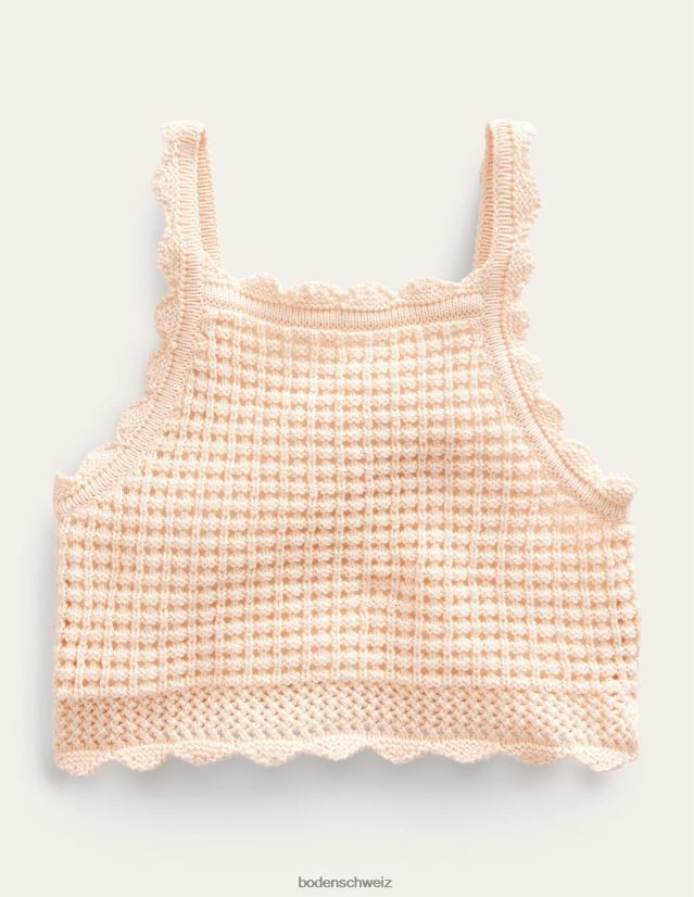 Boden Mädchen Oberteil mit Scheinhäkelmuster VH86PT3085 Kleidung Dorset-Creme