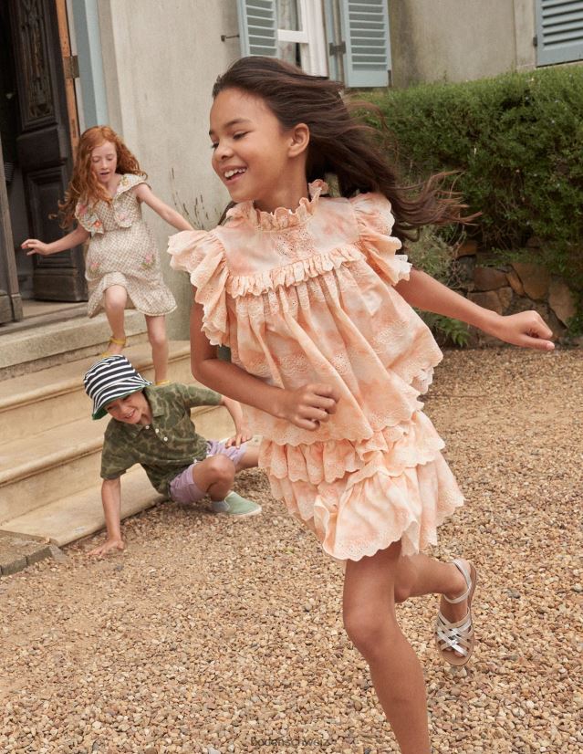 Boden Mädchen Oberteil mit gewebter Stickerei VH86PT2956 Kleidung rosa Krawattenfarbe