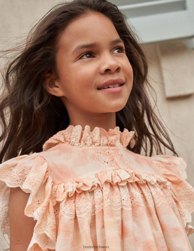 Boden Mädchen Oberteil mit gewebter Stickerei VH86PT2956 Kleidung rosa Krawattenfarbe