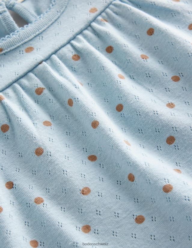 Boden Mädchen Pointelle-Oberteil VH86PT2927 Kleidung Surfblau