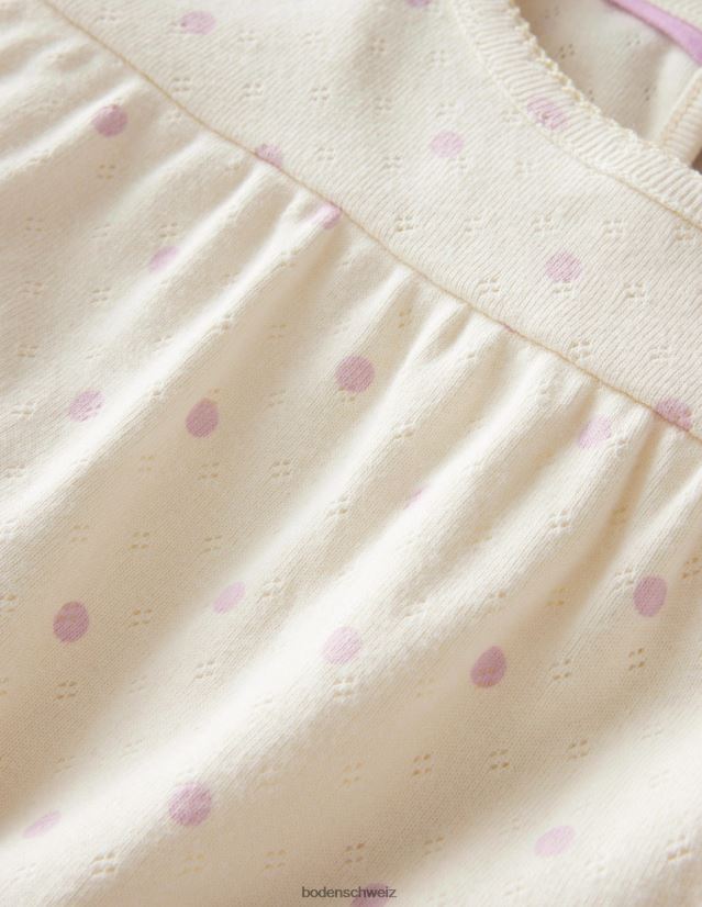 Boden Mädchen Pointelle-Oberteil VH86PT2938 Kleidung Elfenbein