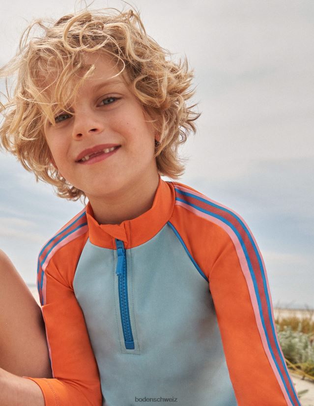 Boden Mädchen Rash-Weste mit halbem Reißverschluss VH86PT3067 Kleidung Turmalin