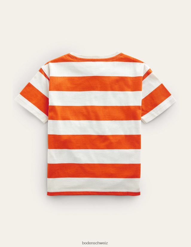 Boden Mädchen Slogan-T-Shirt VH86PT3127 Kleidung Mandarinen-/Vanille-Gipfel