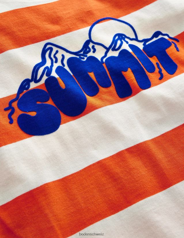 Boden Mädchen Slogan-T-Shirt VH86PT3127 Kleidung Mandarinen-/Vanille-Gipfel