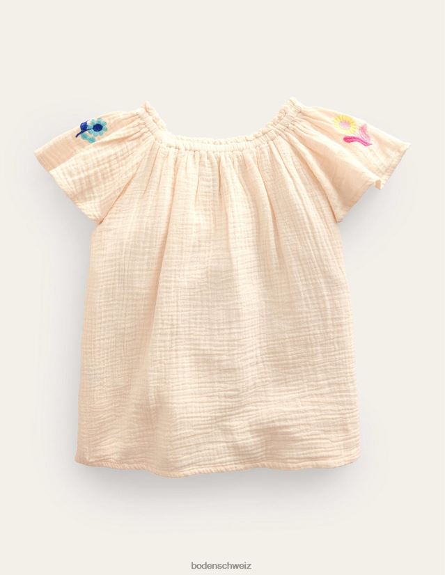 Boden Mädchen Strandoberteil mit Stickerei VH86PT2833 Kleidung Elfenbein