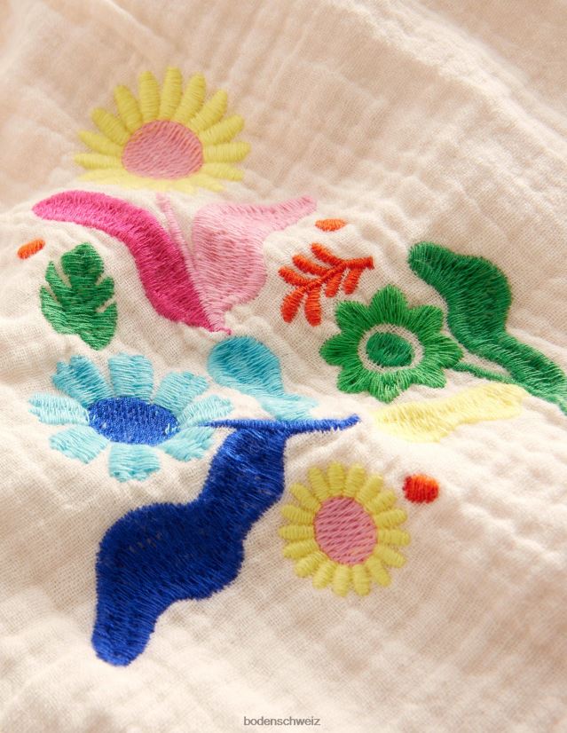 Boden Mädchen Strandoberteil mit Stickerei VH86PT2833 Kleidung Elfenbein