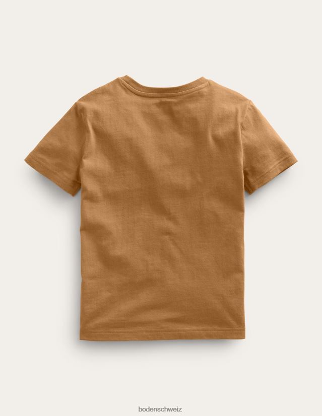 Boden Mädchen Superstitch-T-Shirt VH86PT3200 Kleidung butterscotchbraun
