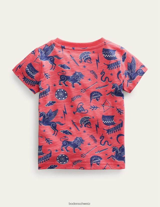 Boden Mädchen T-Shirt mit Allover-Print VH86PT3079 Kleidung französisches Rosa