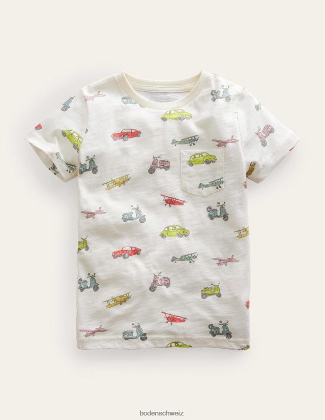 Boden Mädchen T-Shirt mit Allover-Print VH86PT3250 Kleidung mehrere Autos