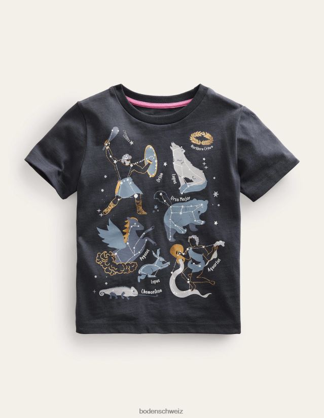 Boden Mädchen T-Shirt mit Astrologie-Aufdruck VH86PT3190 Kleidung Kohle-Astrologie