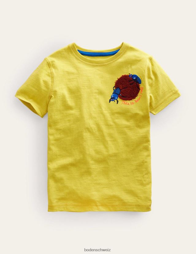 Boden Mädchen T-Shirt mit Bouclé-Print und Logo VH86PT3065 Kleidung Stachelbeere